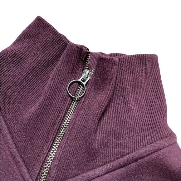 ATHLETA Cozy Karma 1/4 Zip Sweatshirt Burgundy Size XS - Picture 5 of 6